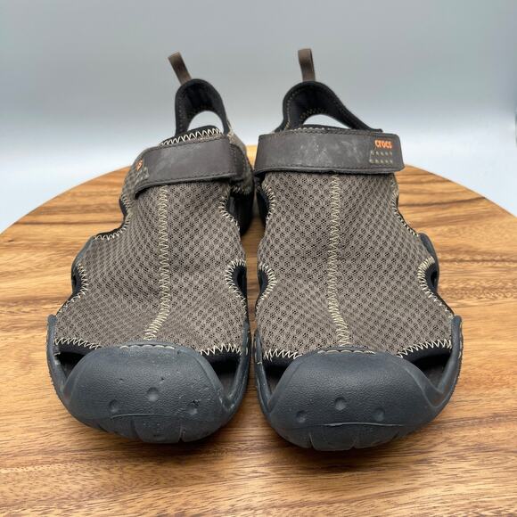 Crocs Swiftwater Sandals Mens Size 13 Brown Mesh Deck Fisherman Water Sports main image 6
